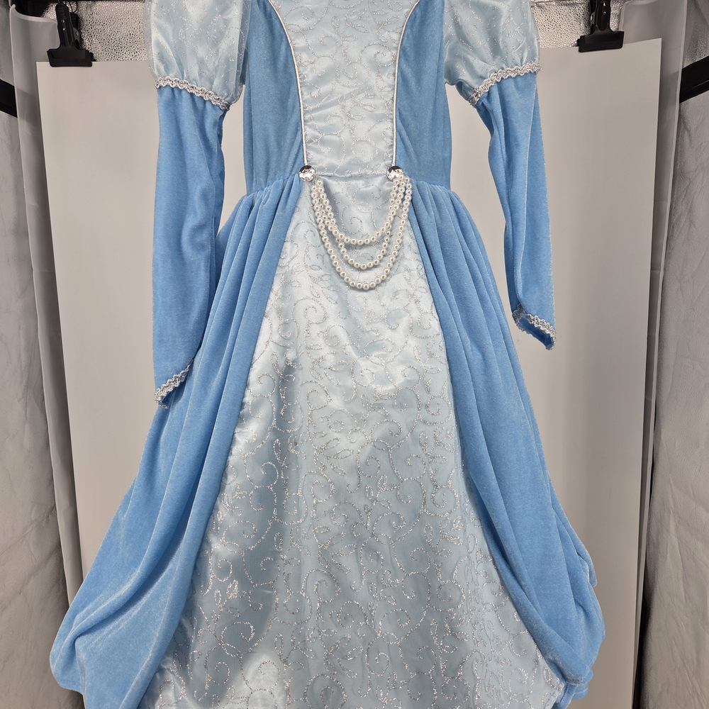 Cinderella Light Blue Pearl-Accent Princess Costume Dress for Kids